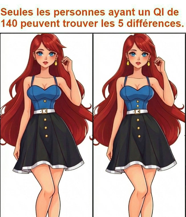 Seules les personnes ayant un QI de 140 peuvent trouver les 5 différences.